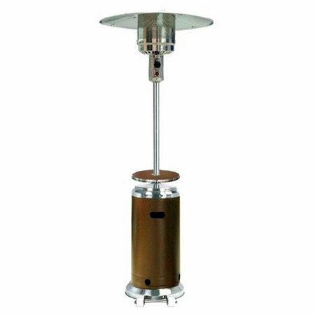 GARDENCONTROL 87 in. Tall Stainless Steel- Hammered Bronze Patio Heater W Table GA195444